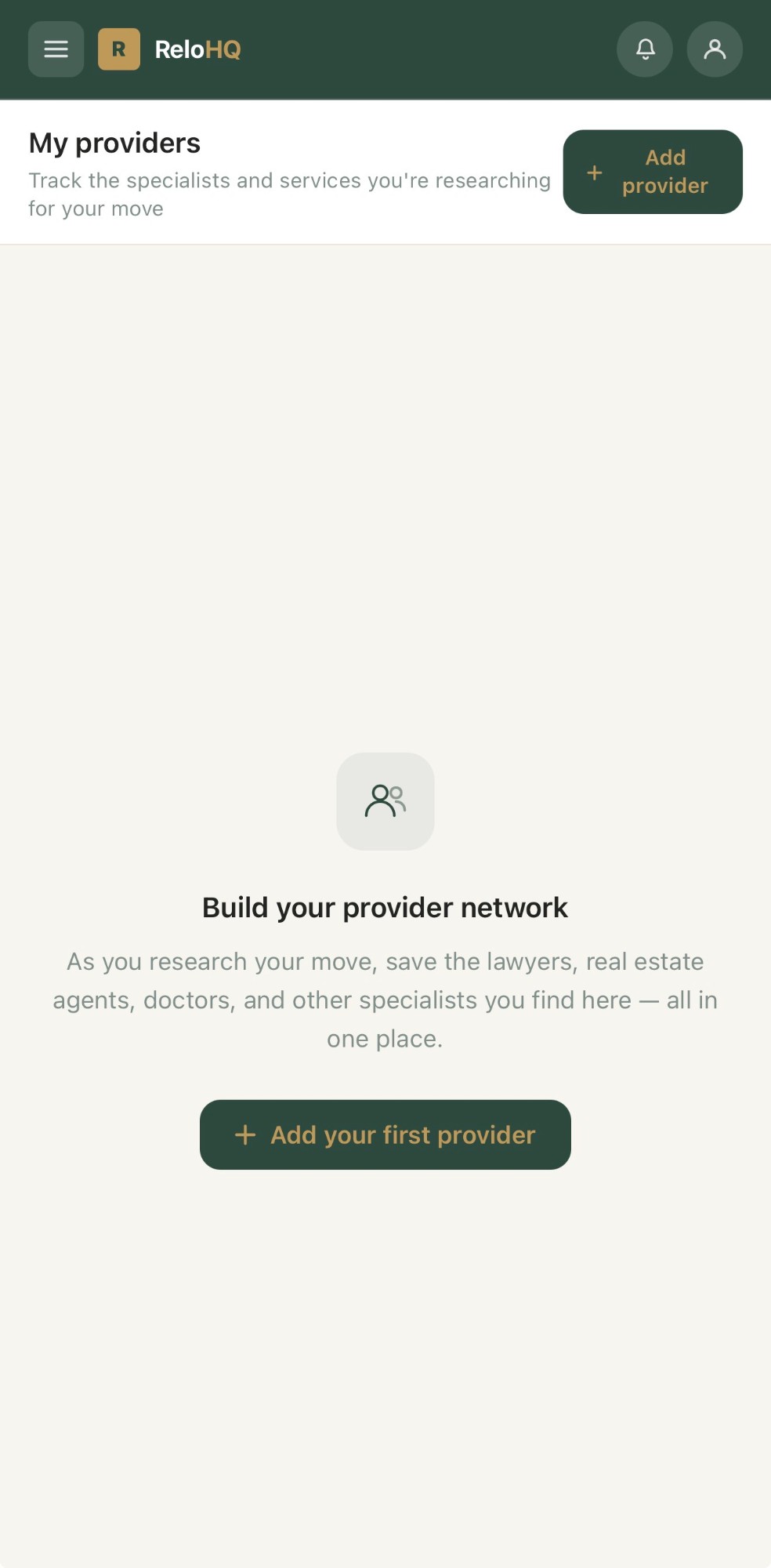 ReloHQ app — Providers